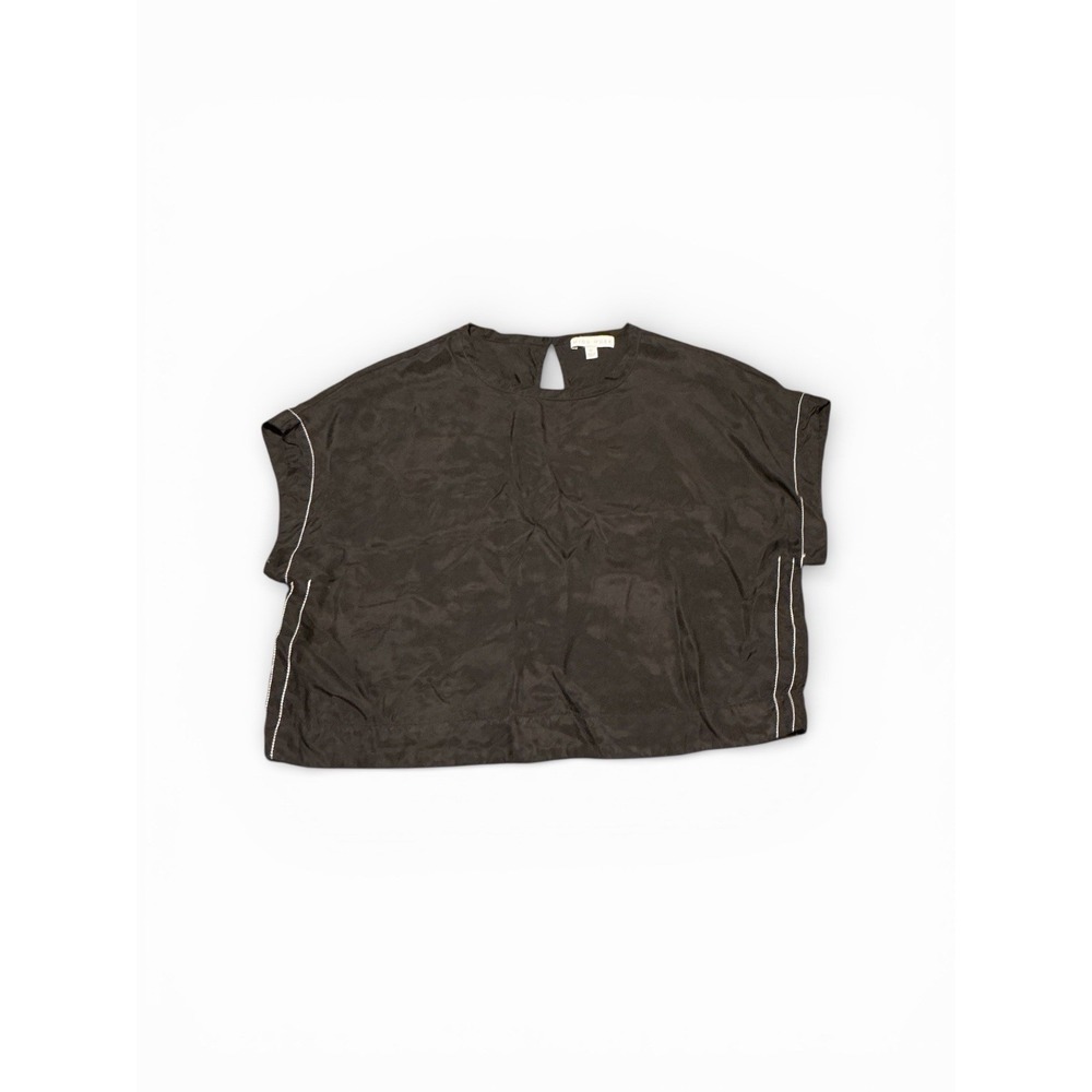 miou muse Short Sleeve Buttery Soft Boxy Slightly Crop Top Black Size Small - Picture 4 of 10